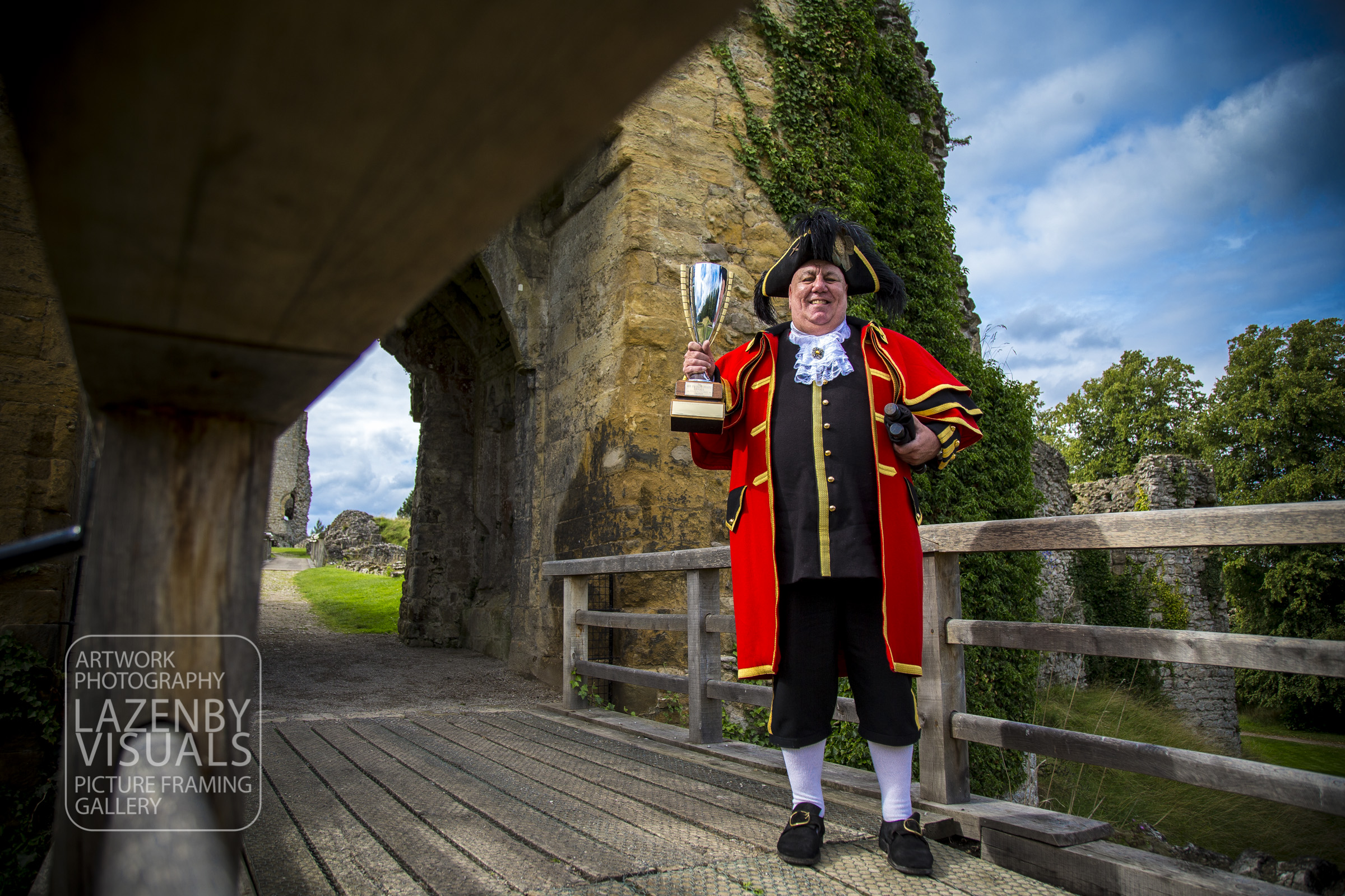 Helmsley's Town Crier at Helmsley Castle CREDIT Chris Lazenby