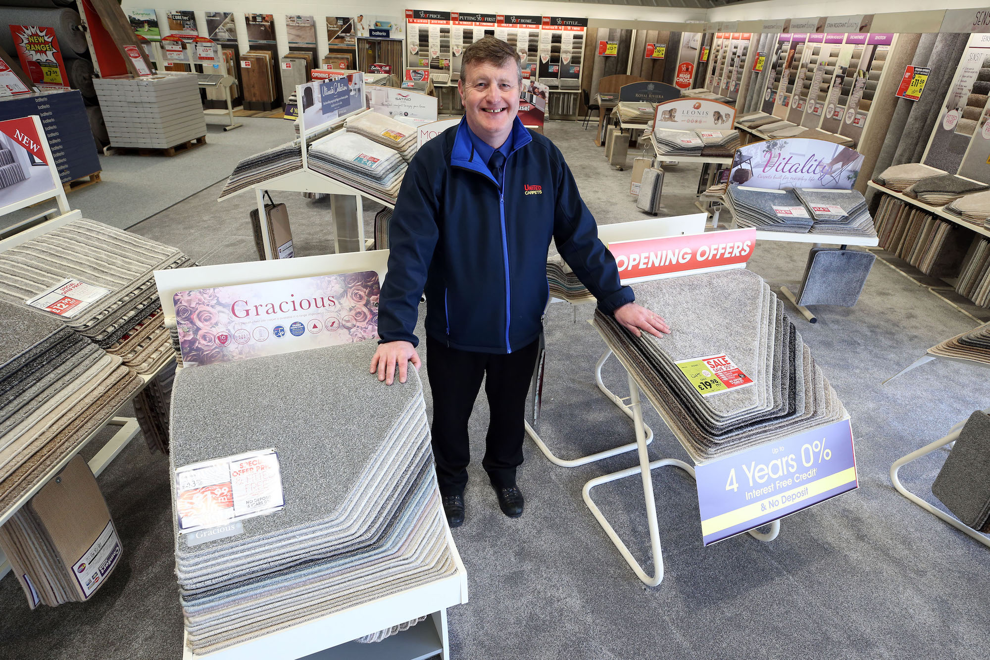 Andy Grant, store manager at United Carpets Stockton