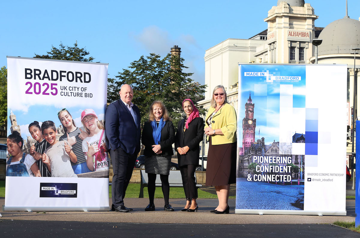 Bradford Champions Modern British Culture (l-r) David Baldwin, Mary Dowson, Sabbiyah Pervez and Cllr Sarah Ferriby copy 2