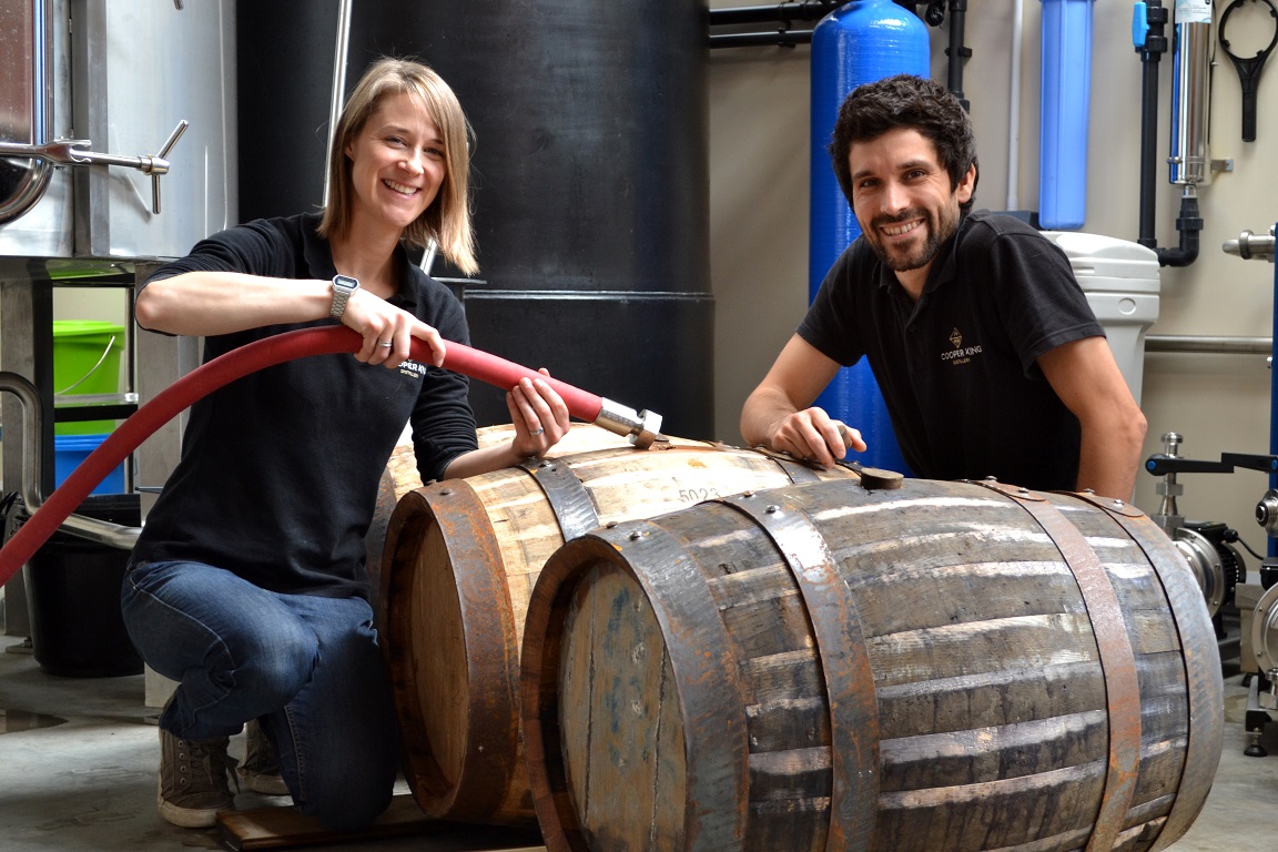 Cooper King Distillery cask filling 1 2