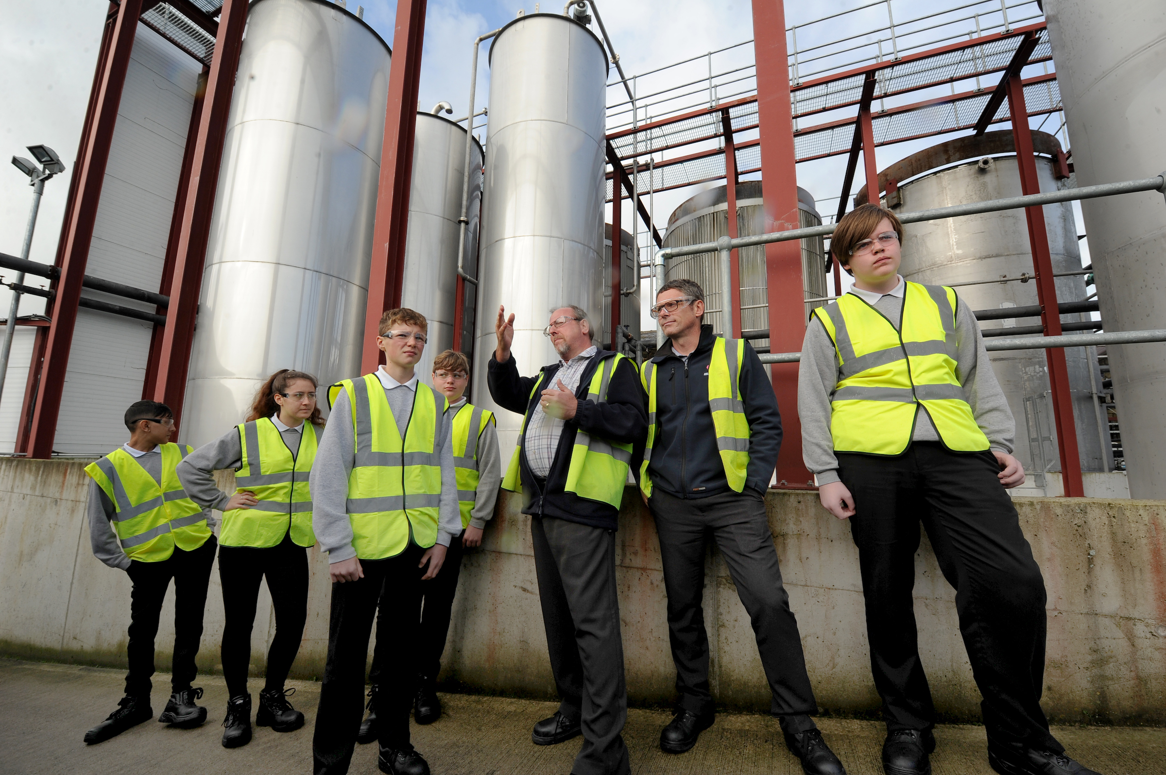 Pupils from South Craven College touring Airedale Chemical as part of Bradford Manufacturing Weeks.