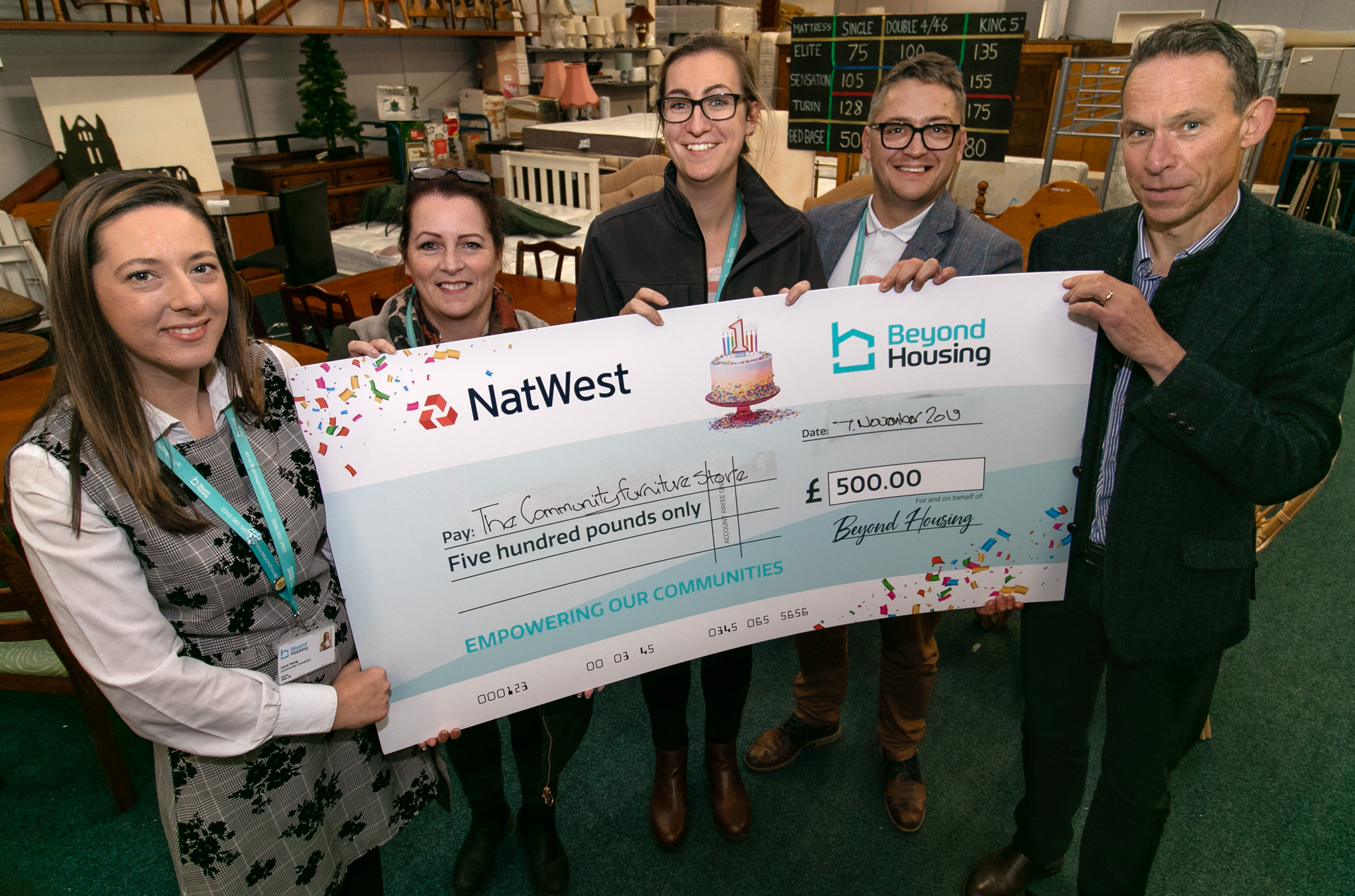 Charity Cheques Community Furniture Store A ka