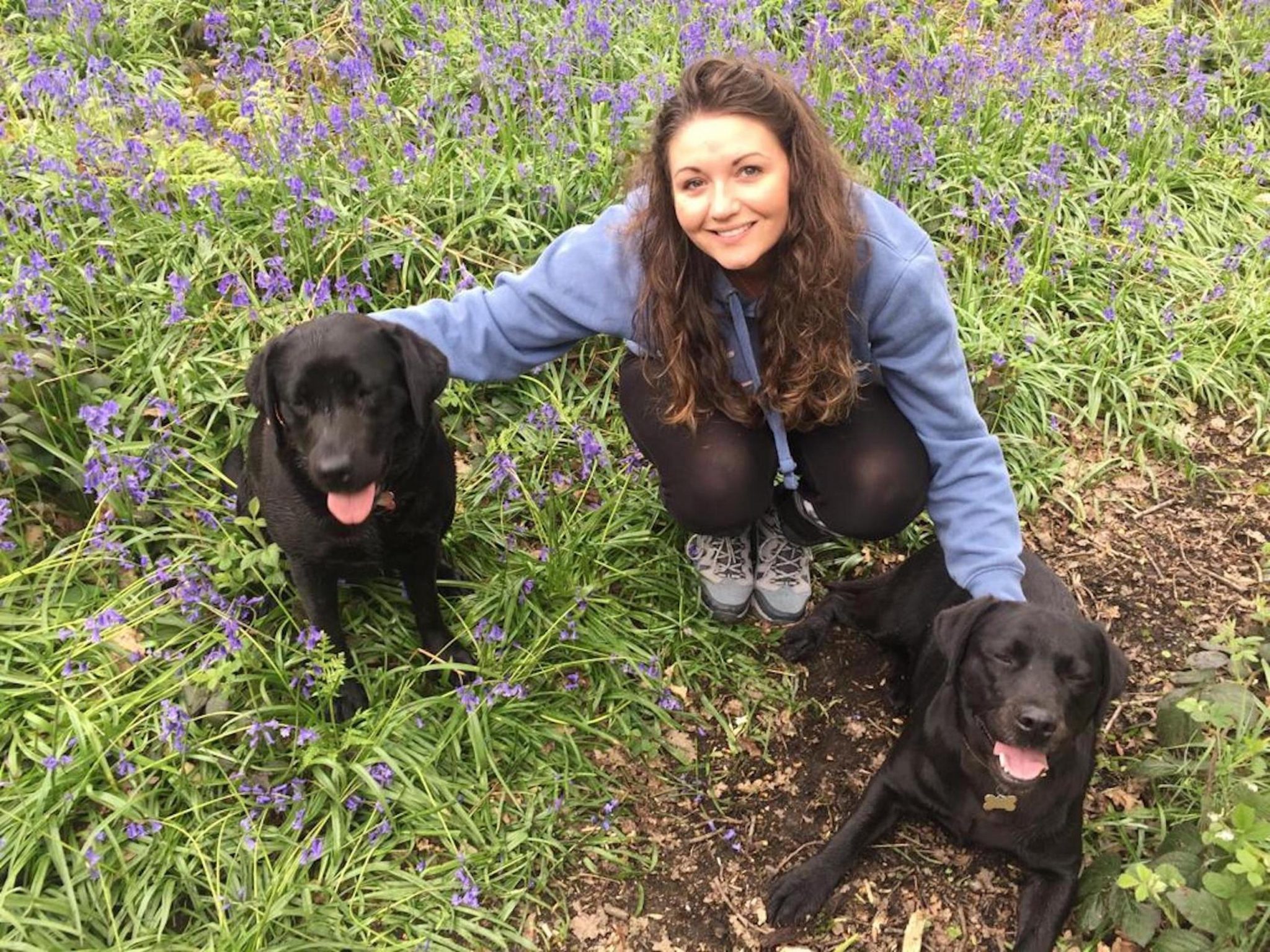 Founder, Natalie Tyson, with her dogs Olive & Berry