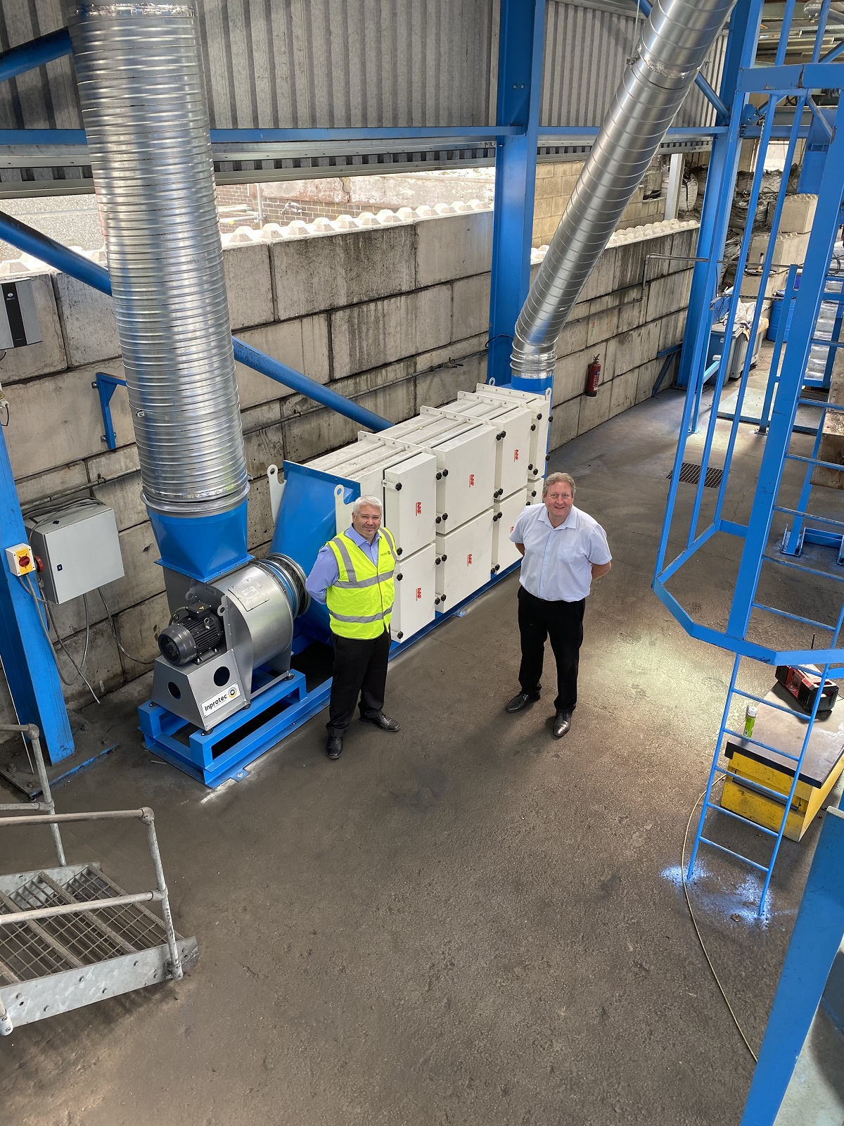 L-r Inprotec MD Chris Oldroyd with WasteCare Group Operations Director Graeme Parkin in front of the new system 2