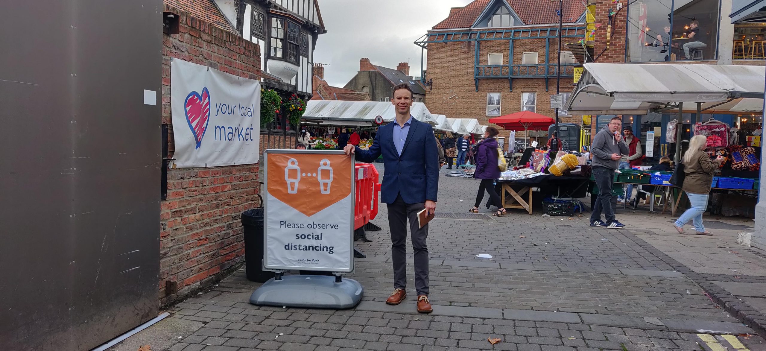 Alex Burbidge from Pro Safety Management has been helping York Market with Covid compliance-cc22301d
