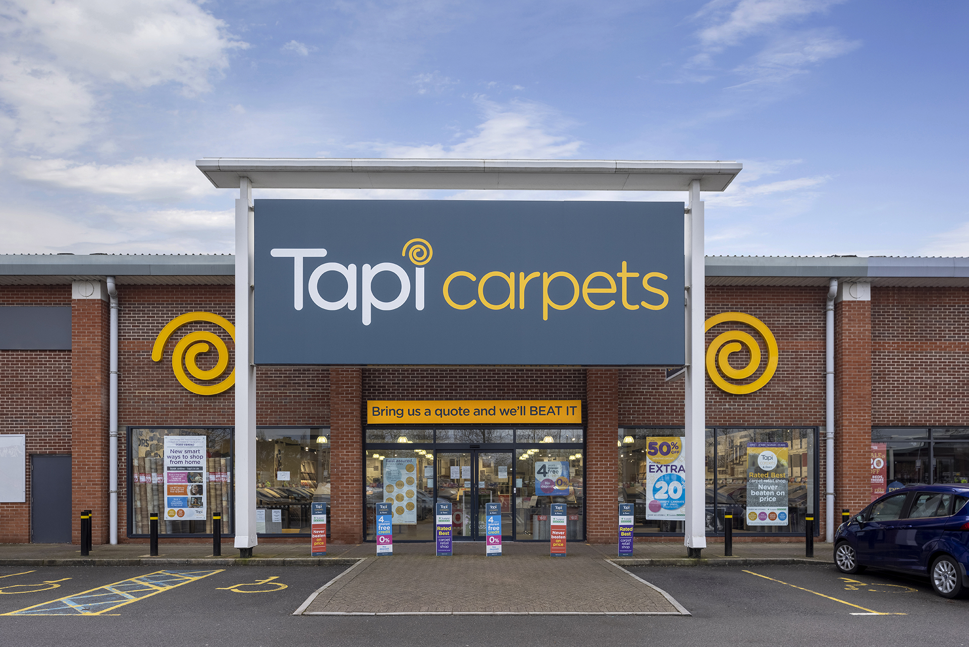Tapi Carpets Christchurch store with new branded signage created and installed by Widd Signs-86eedcdc