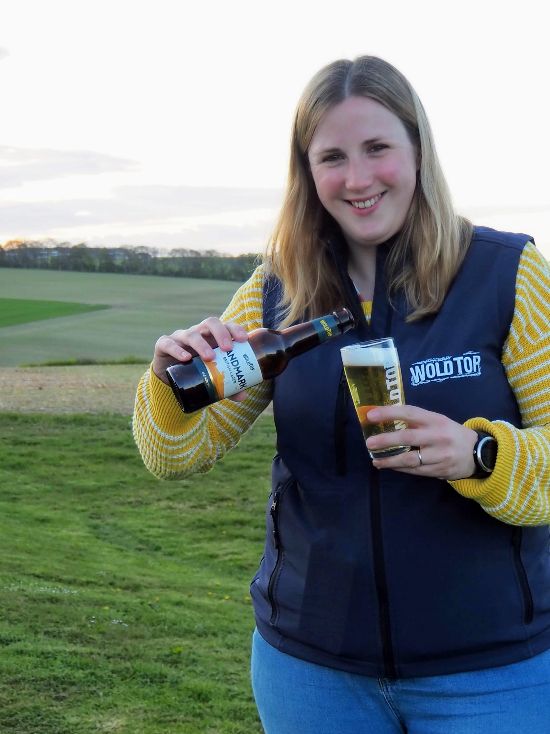 Kate Balchin with gold medal winning Landmark Lager-9b23ed27