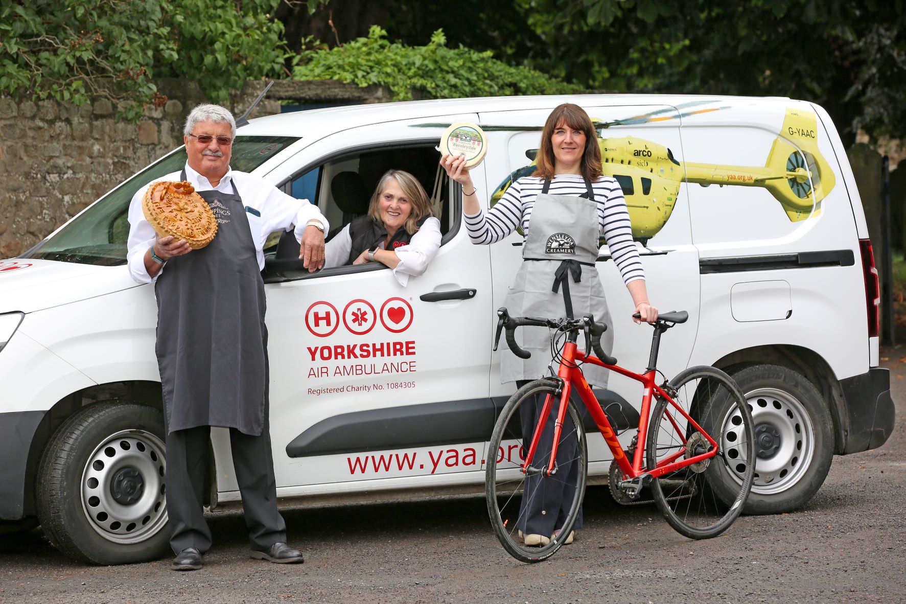 Roger Topping of Toppings Pies, Lin Stead of Yorkshire Air Ambulance and Helen Miles of Wensleydale Creamery -f812d8f1