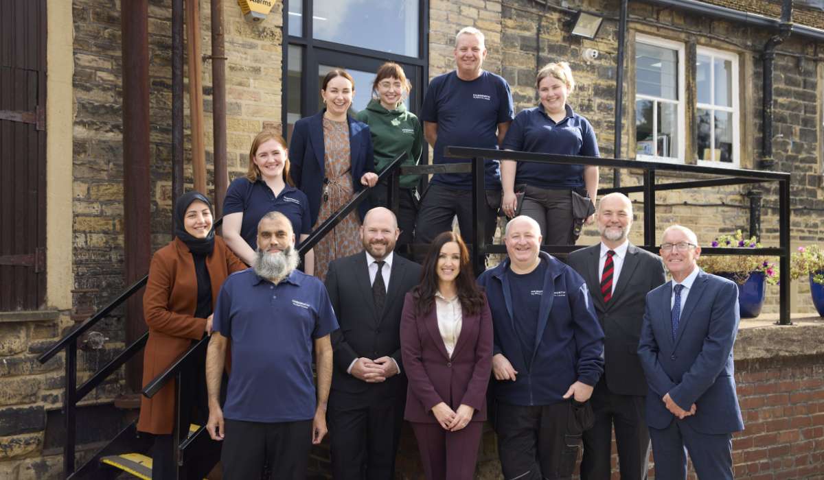 Some of the AW Hainsworth team outside the mill