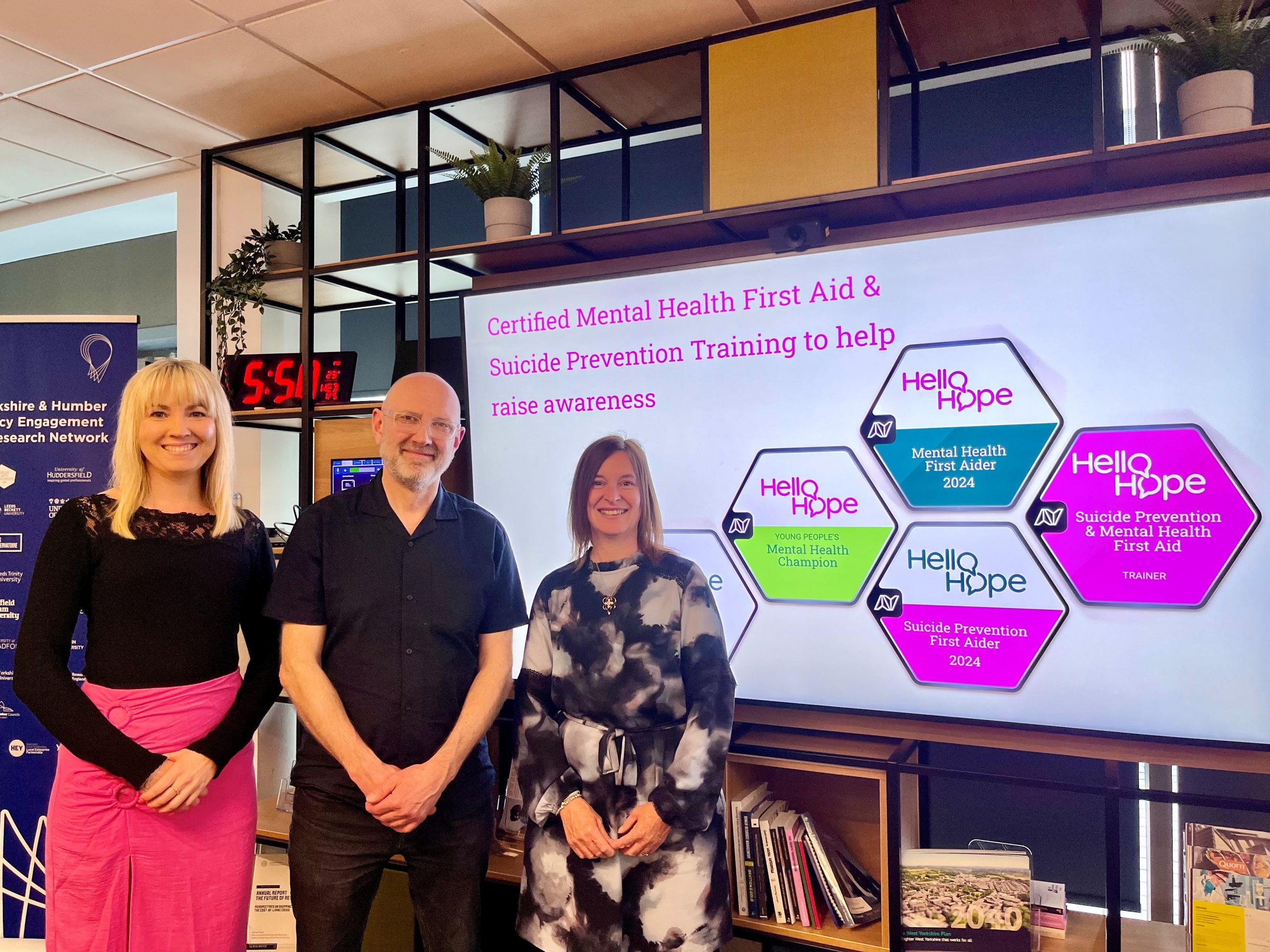 L-R Ellie MacDonald HelloHope Tim Riches Navigatr Dawn Hall Leeds City Council