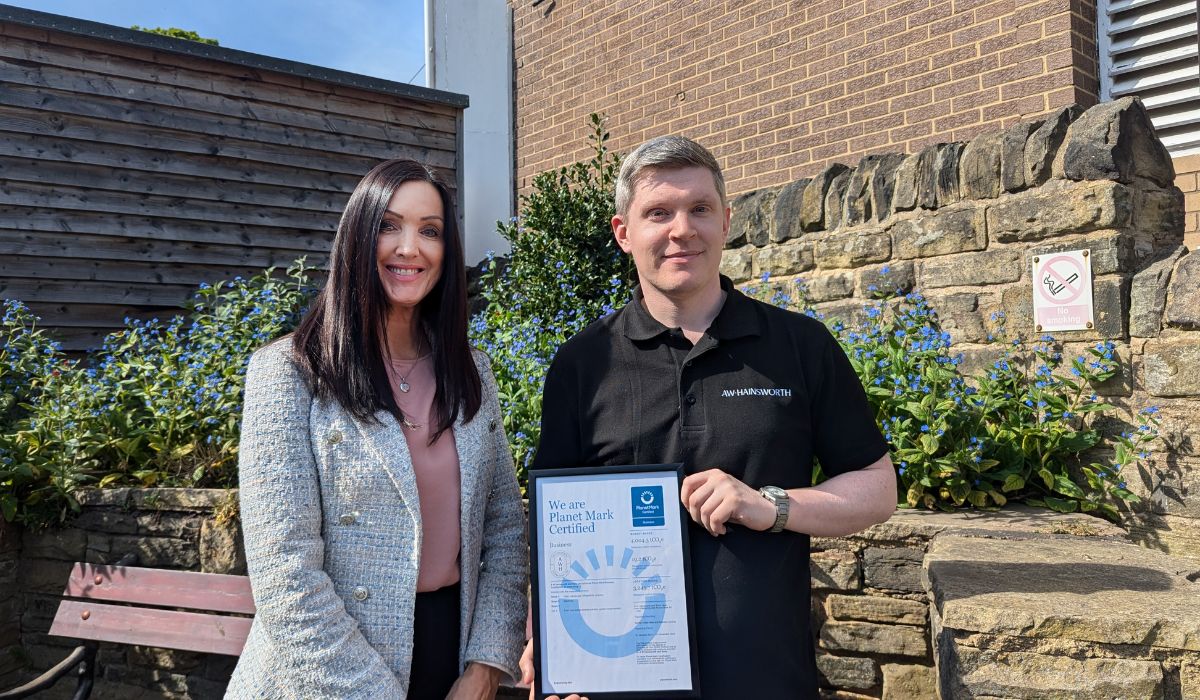 Amanda McLaren (Managing Director) and Matt Lambert (Senior Process and Sustainability Engineer) - Planet Mark Certificate